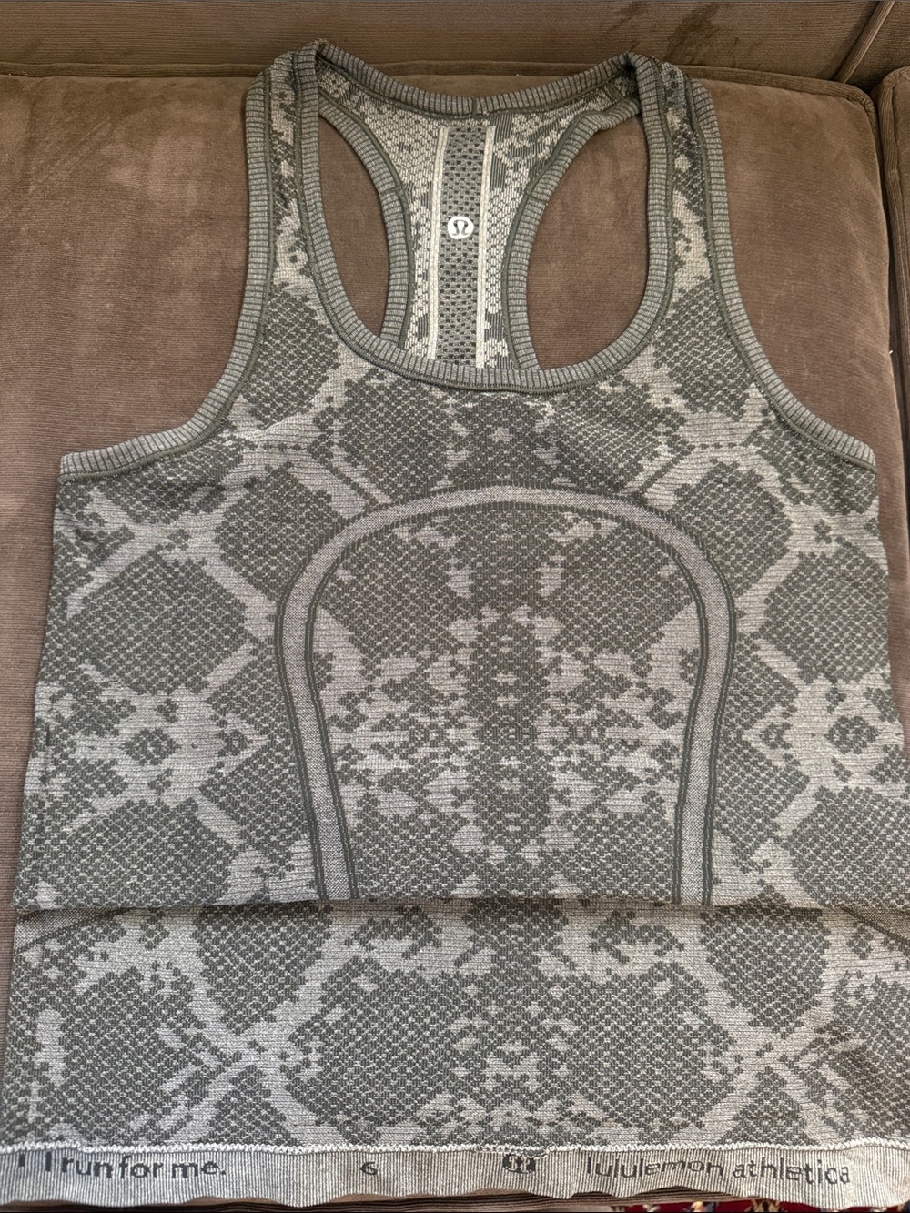 Lululemon Gray Snakeskin Print Athletic Tank